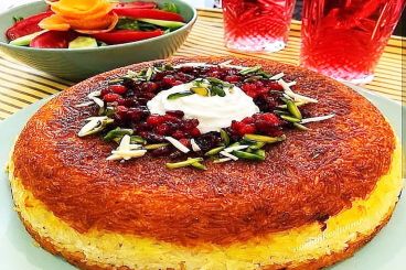 طرز تهیه‌ی ۲ نوع ته چین زعفرانی خوشمزه